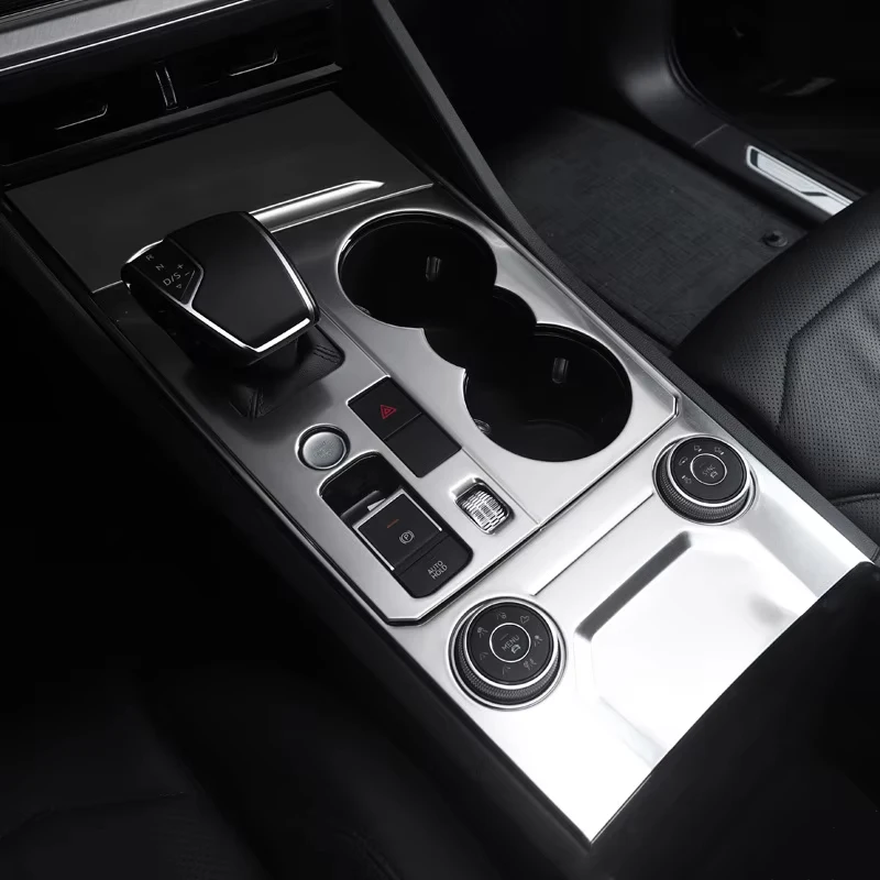 Image of Interior Center Konsole Getriebe Shift Panel Innere Abdeckung Für Volkswagen Touareg 2019 ~ 2024Car Zubehör Splitter edelstahl Trim