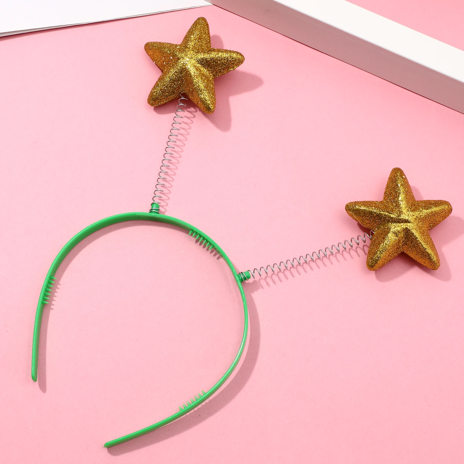 

8 Pcs Sequined Pentagram Hair Hoops Bright Star Spring Headbands for Kids Girls Party Accessories Foam Yellow Plastic