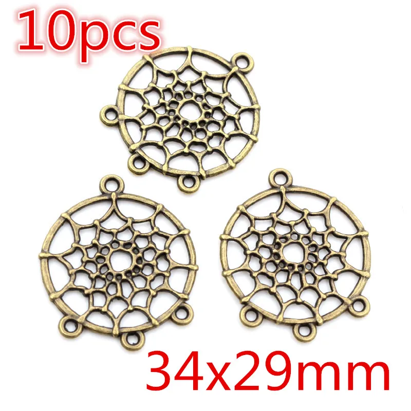 New Antique Silver Plated Bronze Alloy Metal Connector Charms Pendant Flower Vintage Small Charms DIY Neckalce Jewelry Fidings