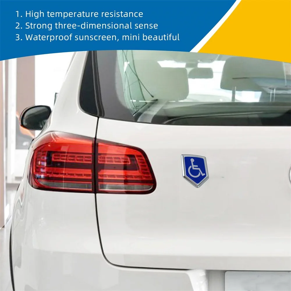 ملصق مائي للمعاقين لسيارة دراجة نارية كروم شعار درع شكل ملصق شارة علامة كريست دراجة أوتوكار شعارات