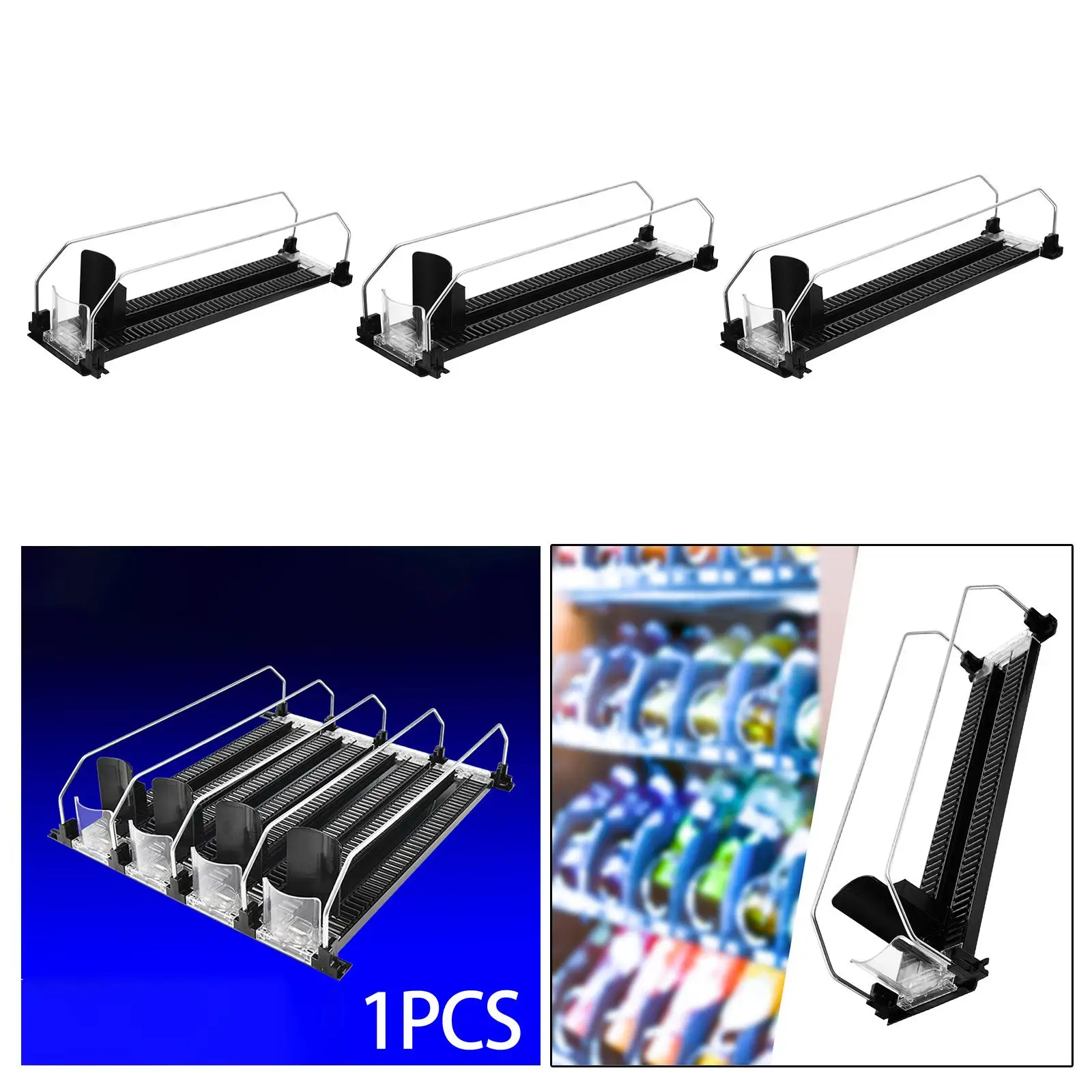 Drink Organizer Pusher Rack Water Bottle Adjutable Drink Holder Self Pushing