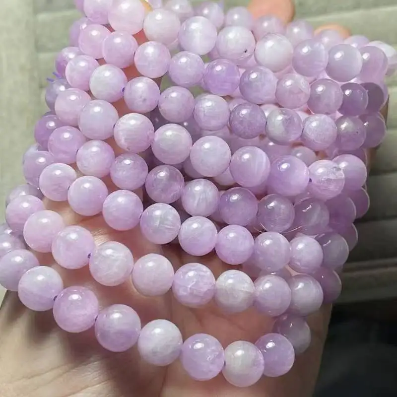 3Bracelets circa 8-8,5 mm AKAC braccialetto kunzite naturale perline all'ingrosso