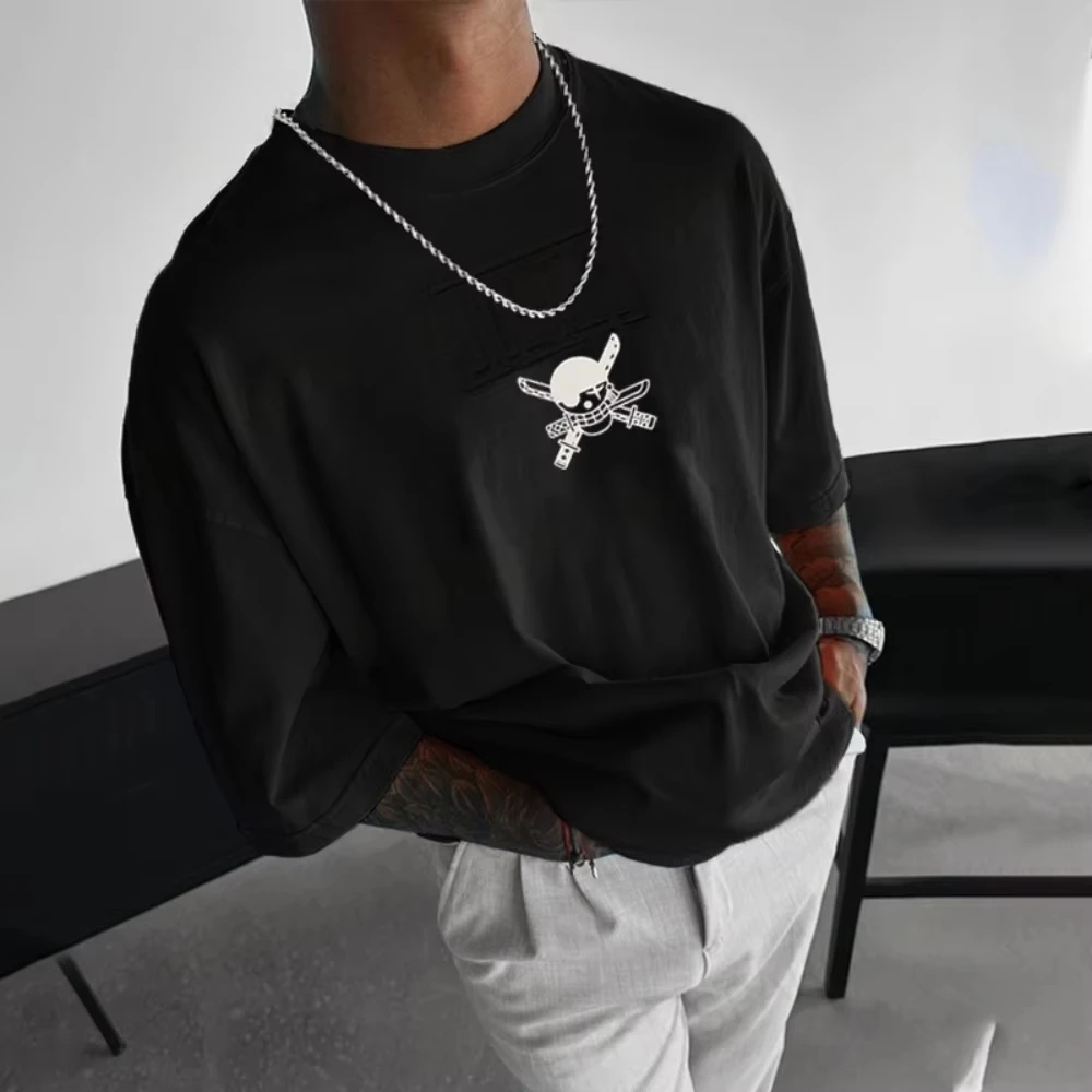 One Piece Anime Roronoa Zoro Printed T-shirt Men's and Women's T-shirt Men's Top Sports T-shirt Men's T-shirt Harajuku Y2K Tee