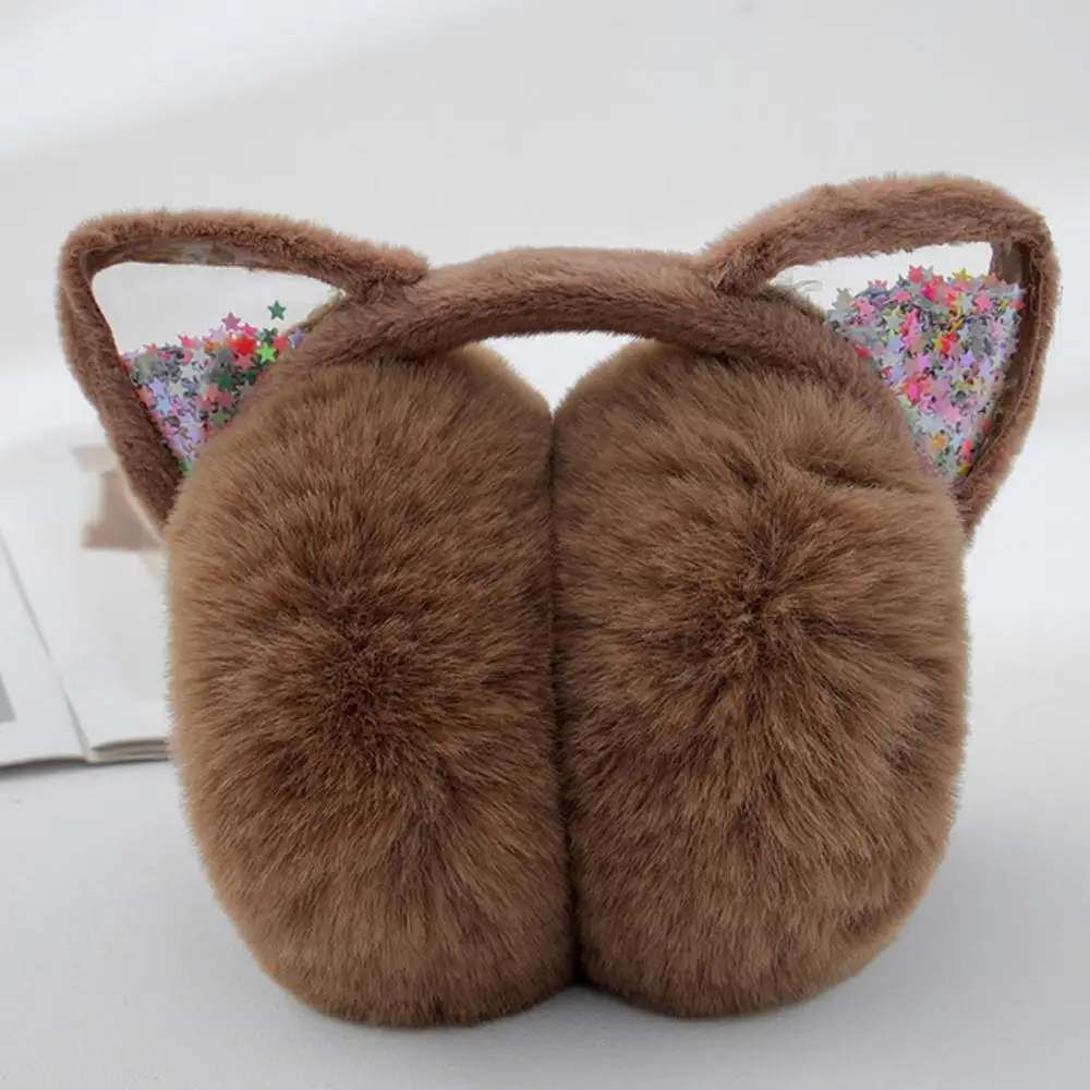 Cute Animal Earmuffs Soft Warm Cat Ears Ear Warmers Women Girls Foldable Winter Ear Covers Outdoor Furry Fleece Earmuffs