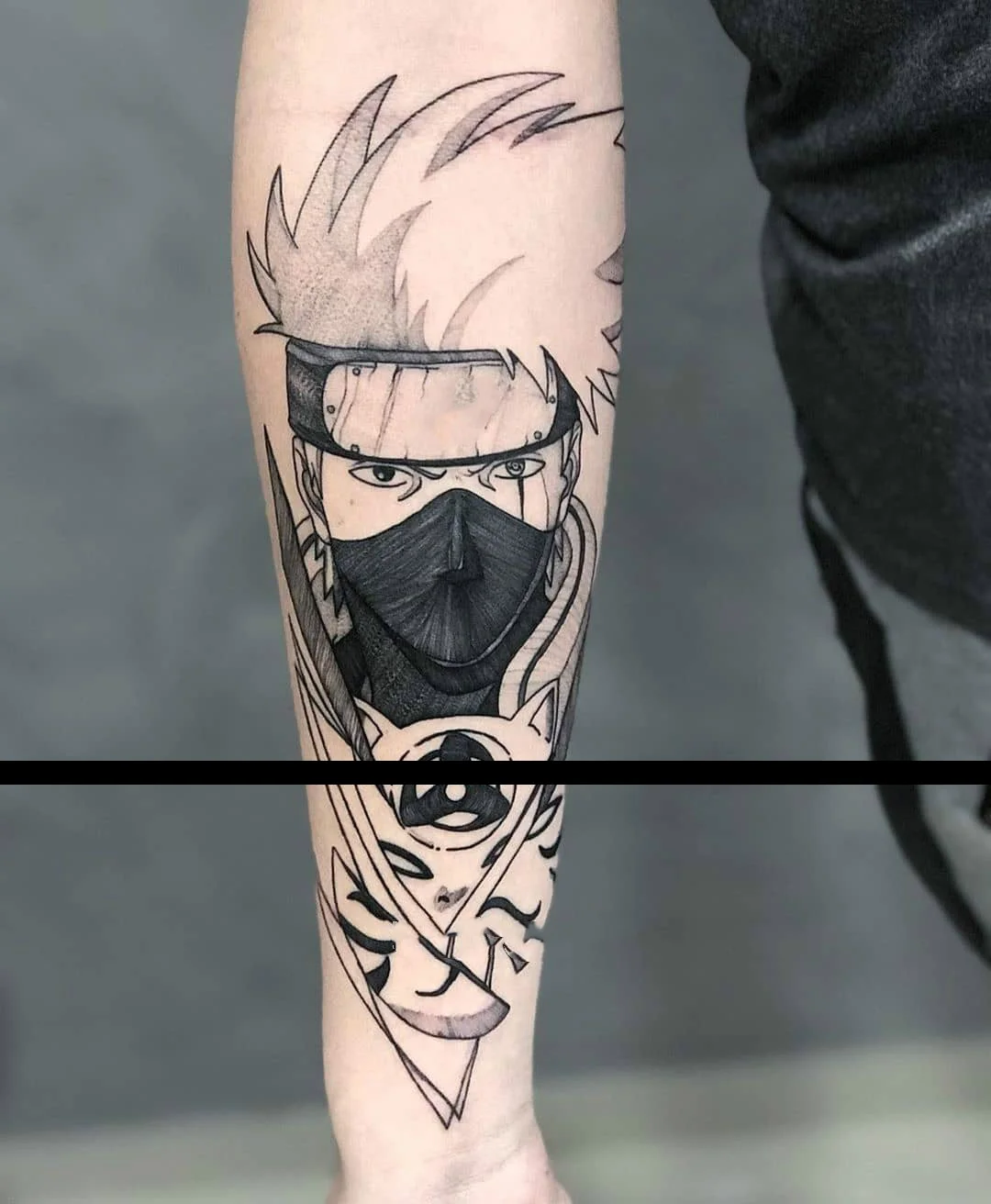 

Anime Hatake Temporary Tattoos Black Cartoon Transfer Tattoo Arm Hand Waist Body Art Waterproof Fake Tatoo Sticker for Woman Men