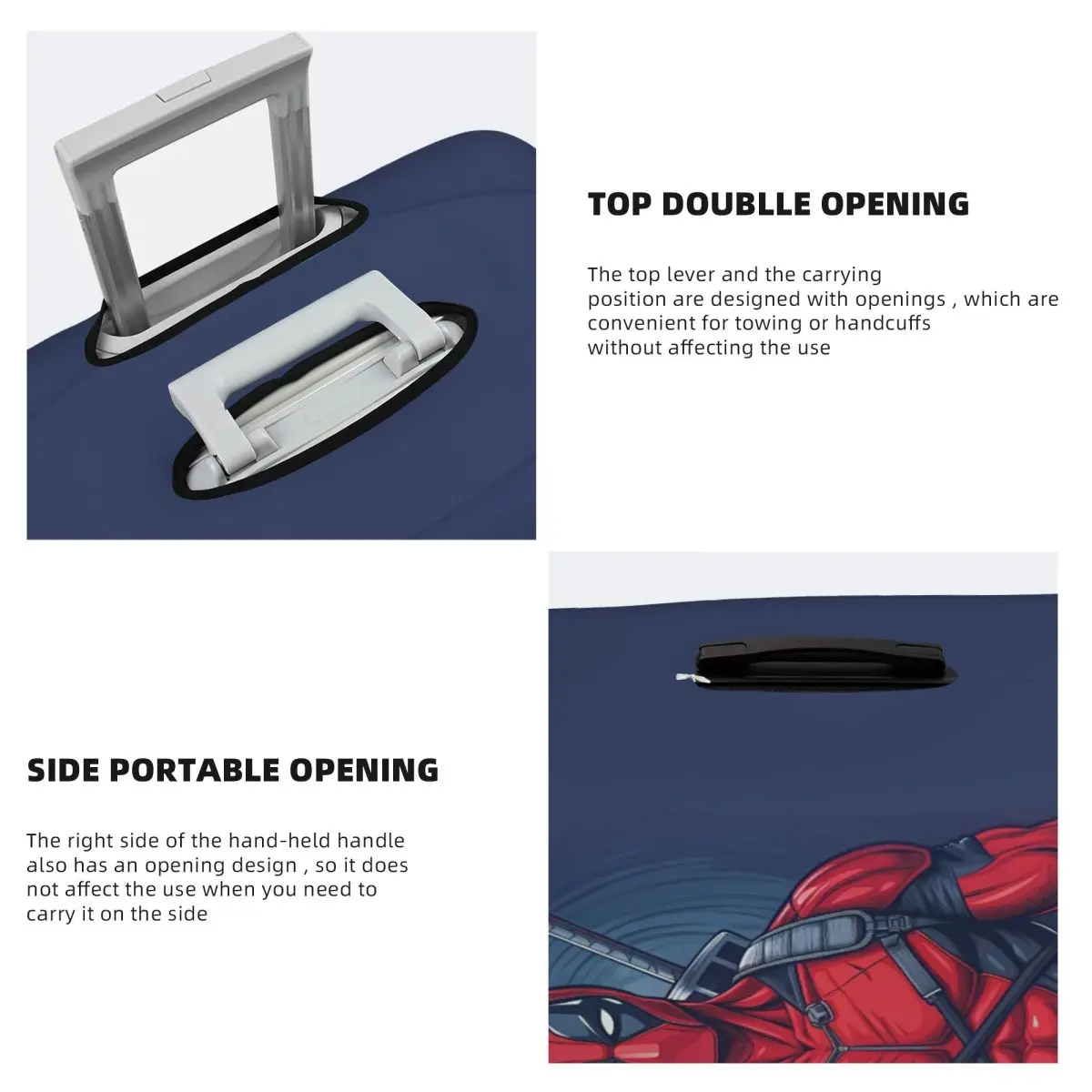 Capa de bagagem personalizada do filme Deadpool, capa protetora de mala da moda, terno para 18-32 polegadas