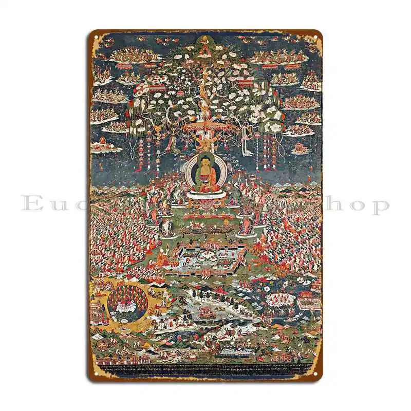 Amitabha The Buddha Of The Western Pure Land Sukhavati Restored Tibetan Metal Sign Customize Bar Cave Tin Sign Poster
