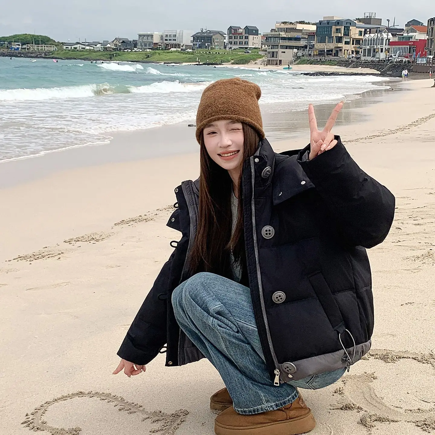 Vrouwelijke Student Korte Losse Verdikte Kap Katoenen Jas Koreaanse Vrouwen Winterjas Jas Warm Dons Katoenen Parka Nieuwe Dame Overjas