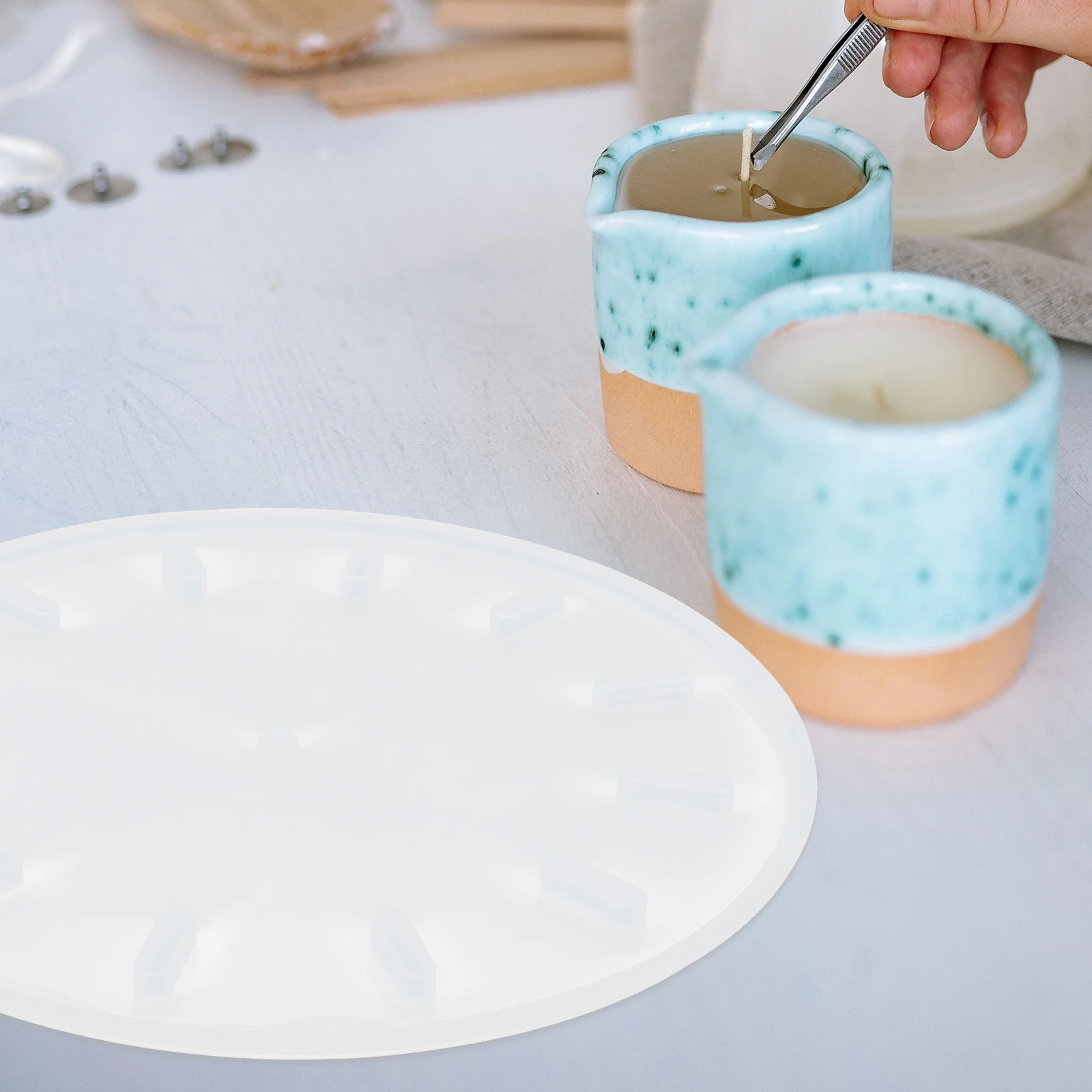

1 set 1 Set Shaped Epoxy Silicone Diy Plate Mold Reusable Craft Mold For Resin Casting Flexible Clock Movement Kit Easy Release