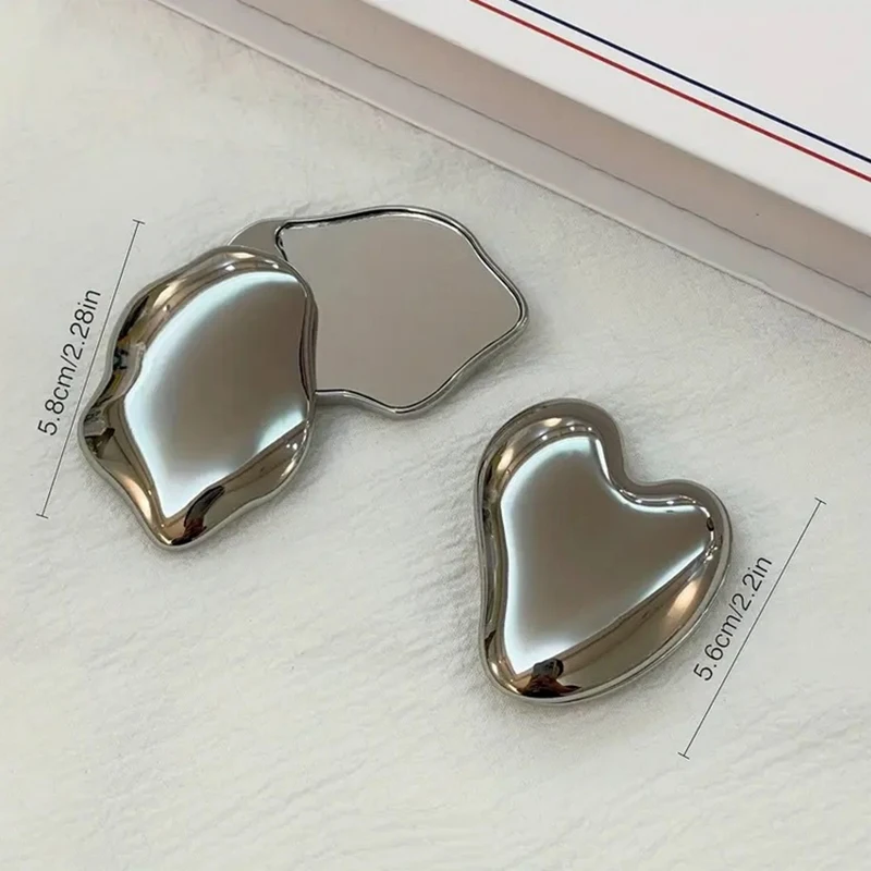 1PC Heart Shape Makeup Mirror Girl Cute Small Mirror Portable Student Rotating Mirror Cosmetic Beauty Tools Handheld
