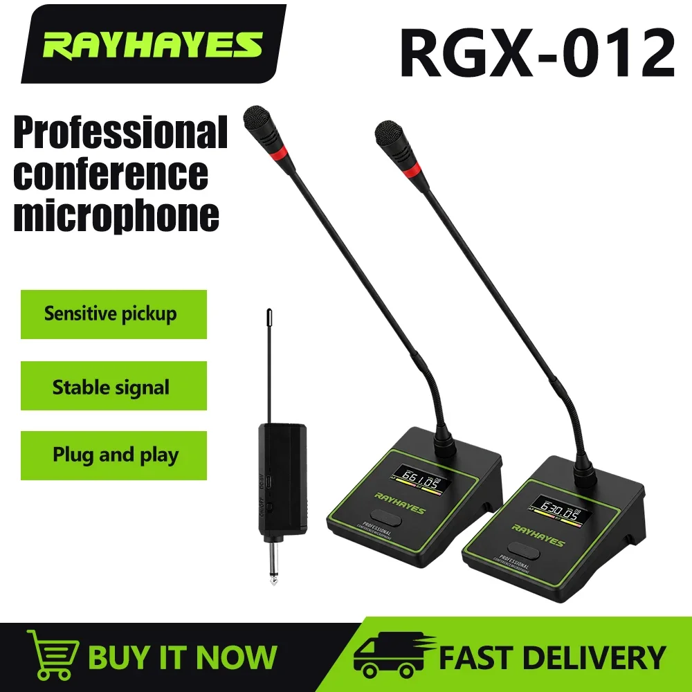 RAYHAYES RGX-012 Wireless Microphone 8-Hour Battery Life Suitable for Meetings Presentations and Broadcasting
