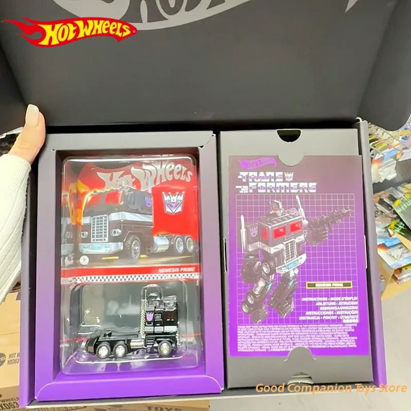 재고 있음 오리지널 핫휠 RLC 트랜스포머 네미시스 프라임 G1 코브랜드 다크 컬러 스킴 듀얼 폼 1/64 스케일 합금 모델