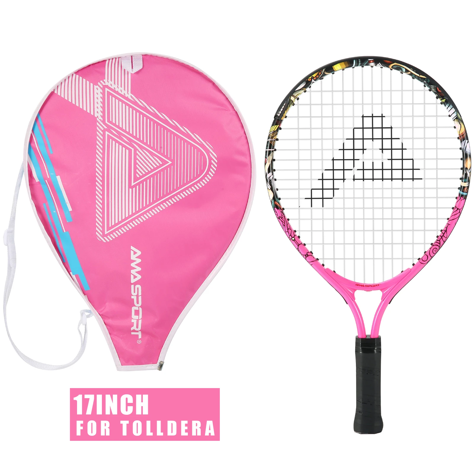 AMASPORT Tennis Rackets for Kids Toddlers 17'' with Cover Bag for Girl and Boy Tennis Racquet