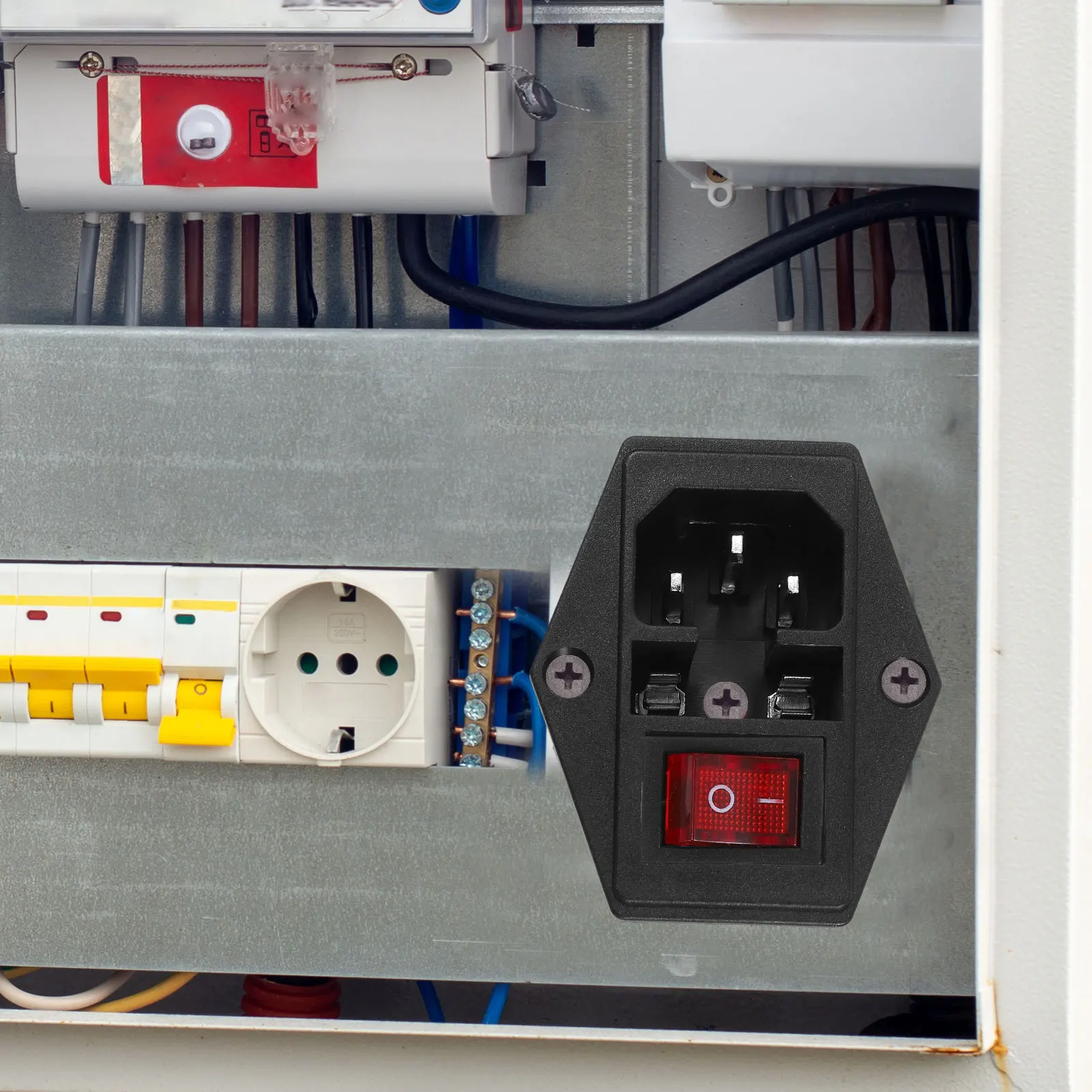 

2Sets Red Light Power Sockets Switch Fuse Safety Indicator Convenient Control Versatile Outlet Panel for Home Office Use