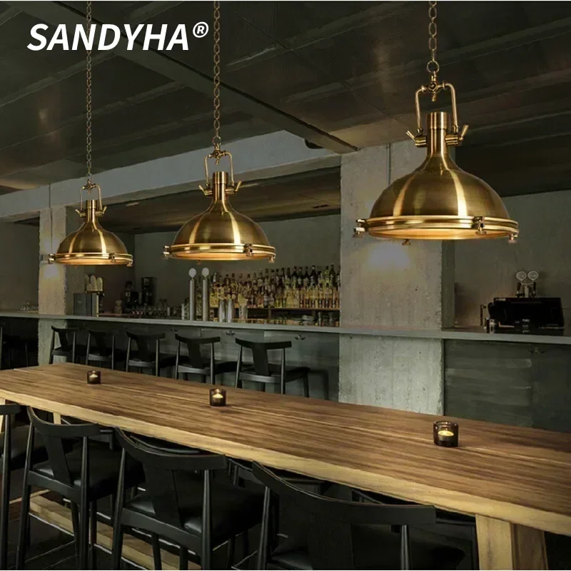 

SANDYHA Retro Industrial Chandeliers Metal LED Pendant Lamps for Bedroom Dining Room Bar Cafe Indoor Home Decor Lighting Fexture