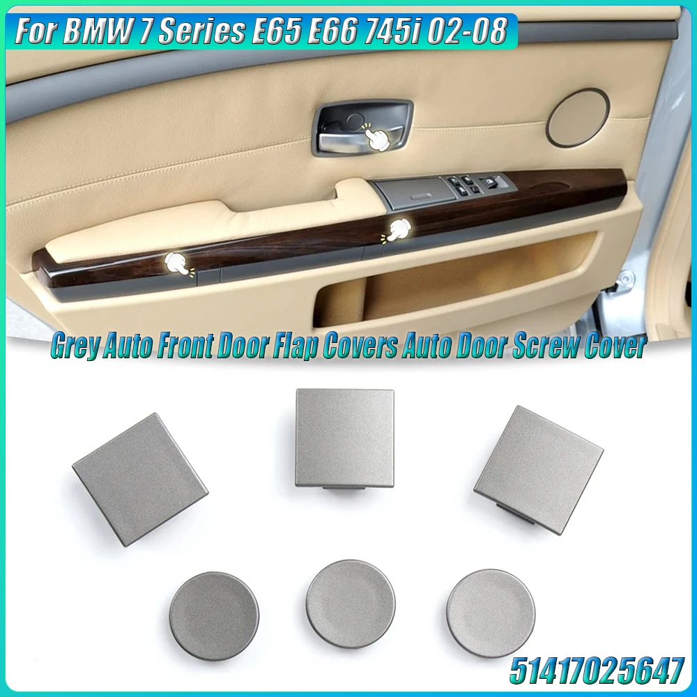 

For BMW 7 Series E65 E66 745i 02-08 Door Panel Cover Plug Grey Auto Front Door Flap Covers Auto Door Screw Cover 51417025647