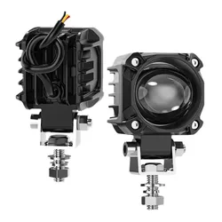 Motorcycle electric vehicle spotlight led external lens white yellow waterproof motorcycle light battery car front car headlight