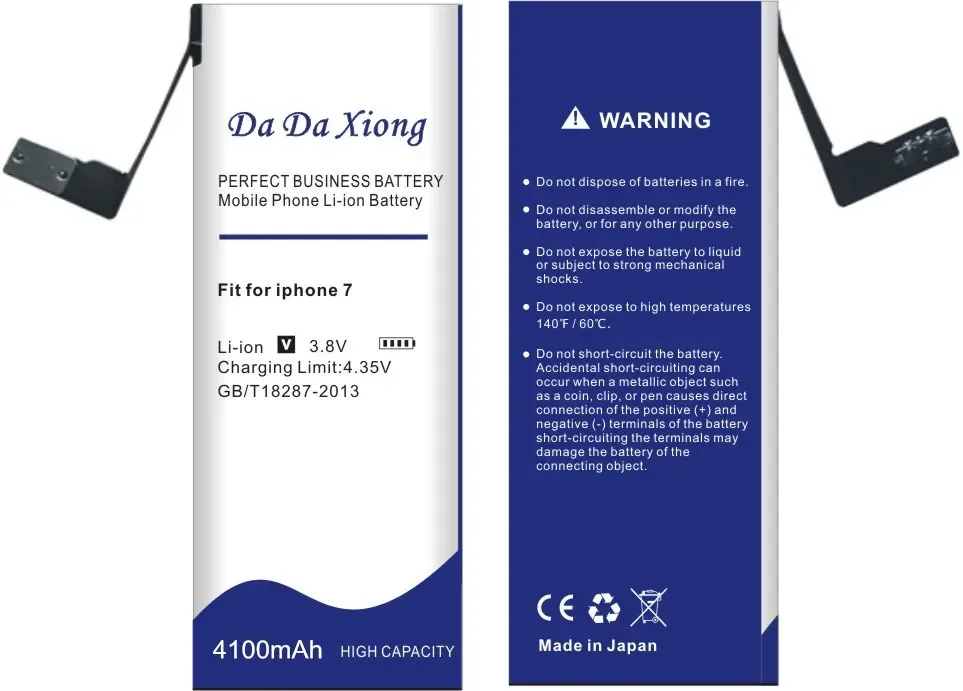DaDaXiong-High Capacity Battery for iPhone 7 7G, 4100mAh, Repair Installation Tools,  Gift