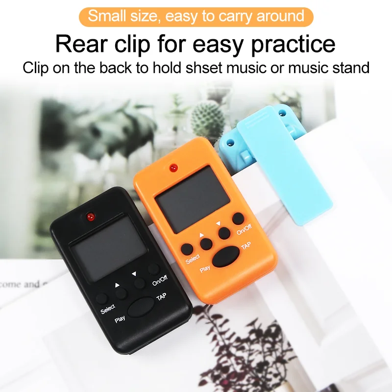 Digital Metronome Mini Metronome Clip-on LCD Volume Adjustable Portable Metronome  For Piano Guitar Flute Violin Drum