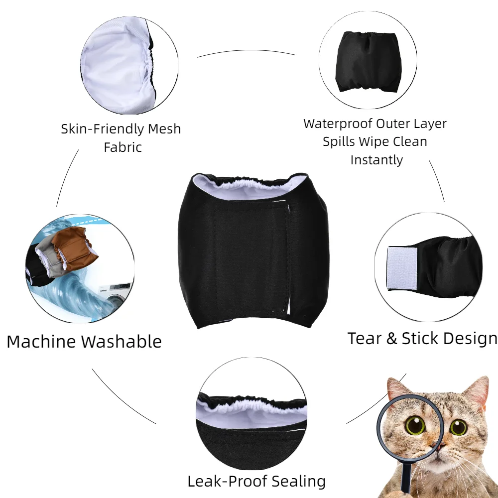 Washable Male Dog Diaper for Small Medium Dogs Reusable Pets Physiological Pants Leak Proof Nappy Belly Band Wrap Pug Supplies