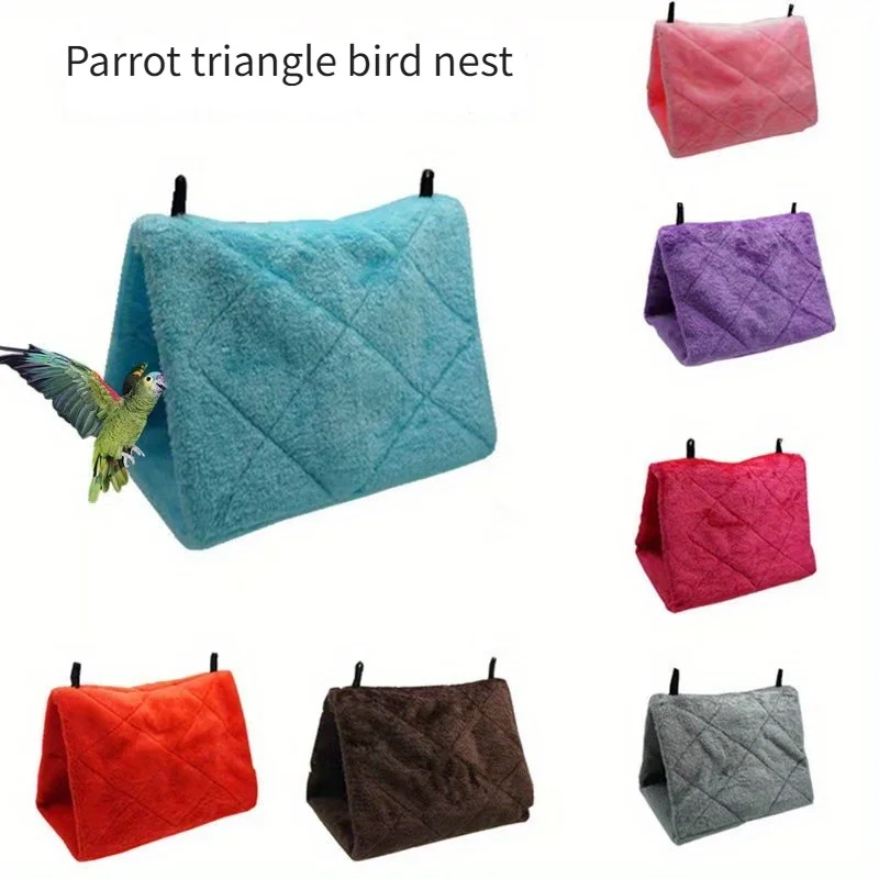 

Parrot triangle nest hanging cage hammock Solid colour cotton-wool bird's nest Parrot Mynah winter warm nest medium