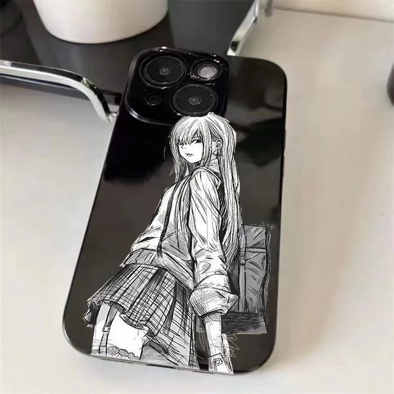 

DMAWMJ чехол для телефона в стиле аниме для девочек для iphone 16 pro max 15 plus 14 13 11, защита камеры, противоударный силиконовый чехол для iphone 12
