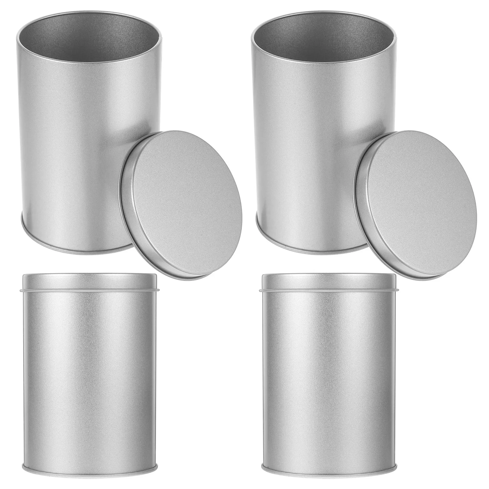 

Набор из 4 герметичных жестяных банок для хранения: портативные контейнеры для чая, кофе, сыпучих продуктов, круглые емкости для кухни