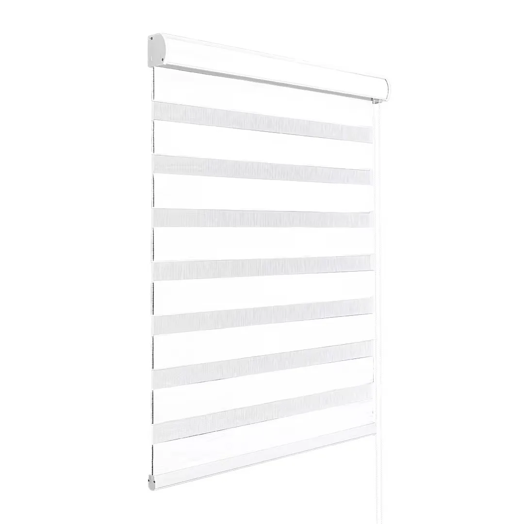 Cordless Zebra Blinds Day Night Strips Semi-Blackout Light Filtering Window Blinds Customized Size for USA Canadian Office