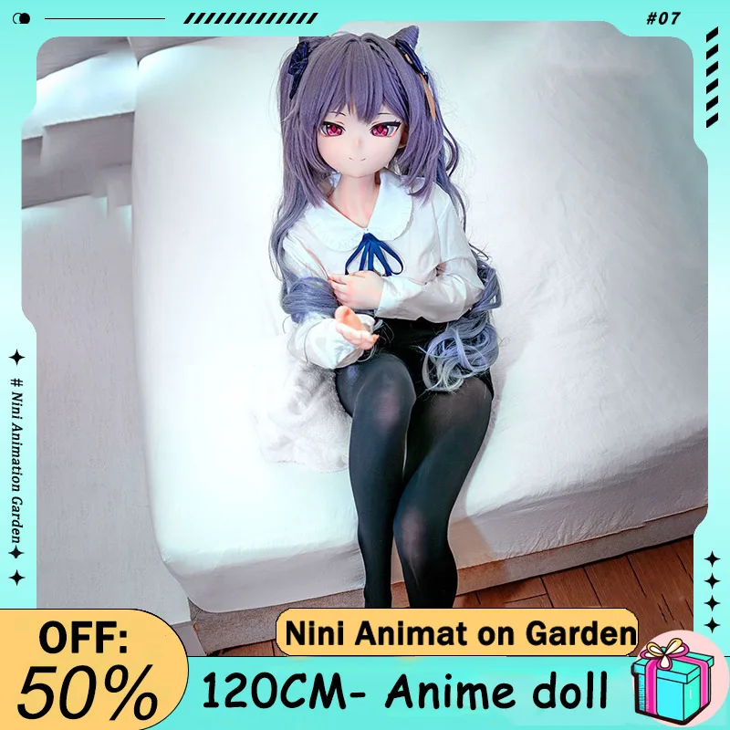 نيني أنيمي -120 سنتيمتر الأرجواني الشعر الطويل BJD دمية/انفصال رئيس/فستان دمية/أنيمي ياباني يده تحصيل سلسلة