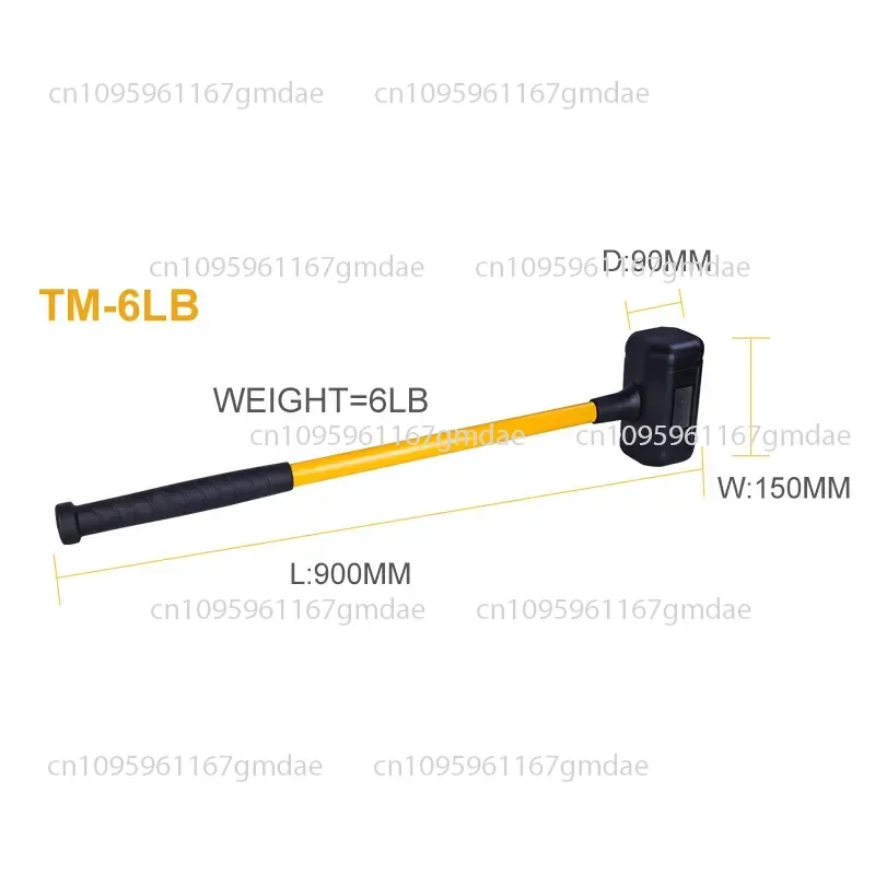 Shockproof rubber hammer Non-elastic repair Construction and installation hammer Rubber  rubber hammer 6/10/15