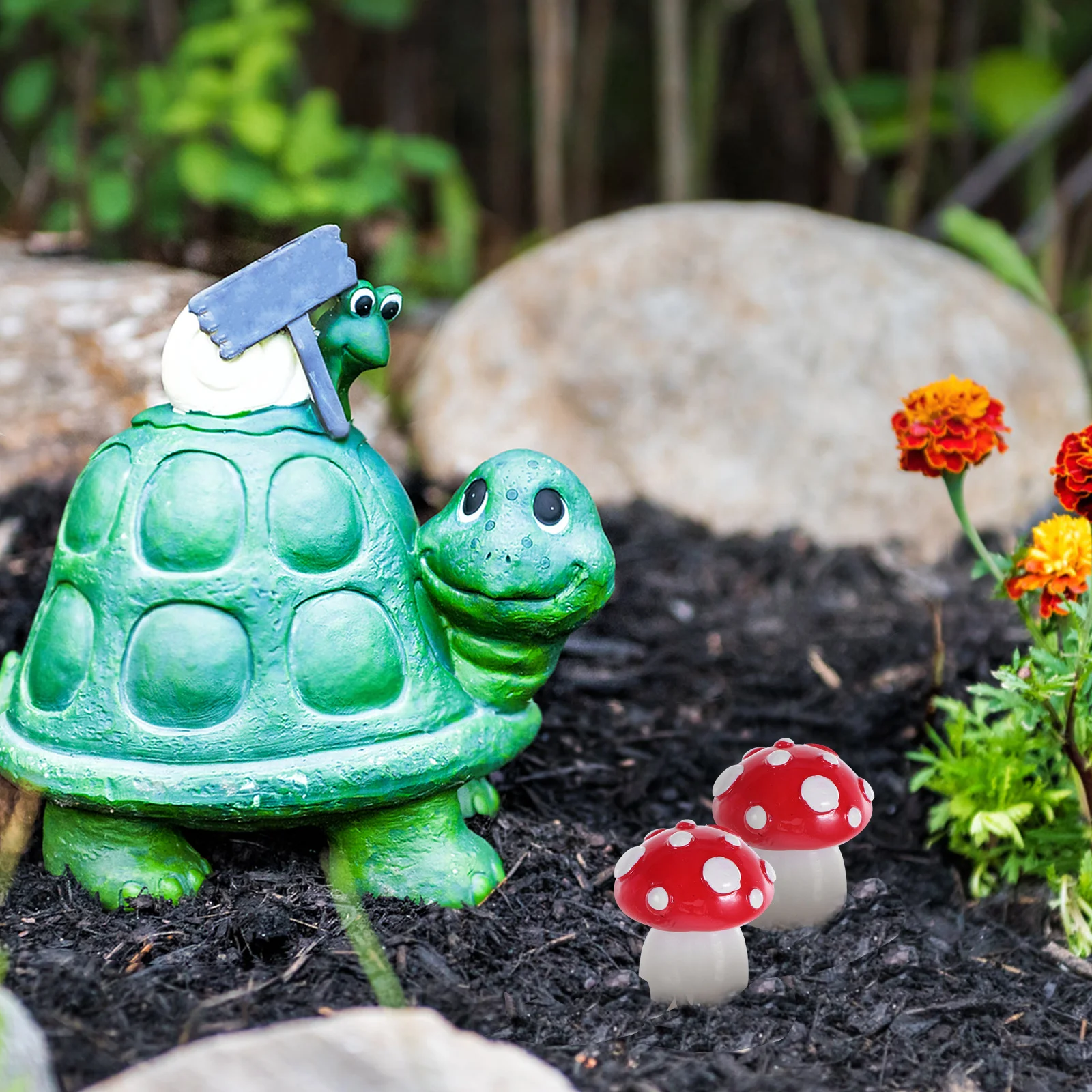 

20pcs Night Glow Mushroom Ornaments 3D Realistic Miniature Resin Figurines For Home Wedding Garden Decor Terrarium Landscape