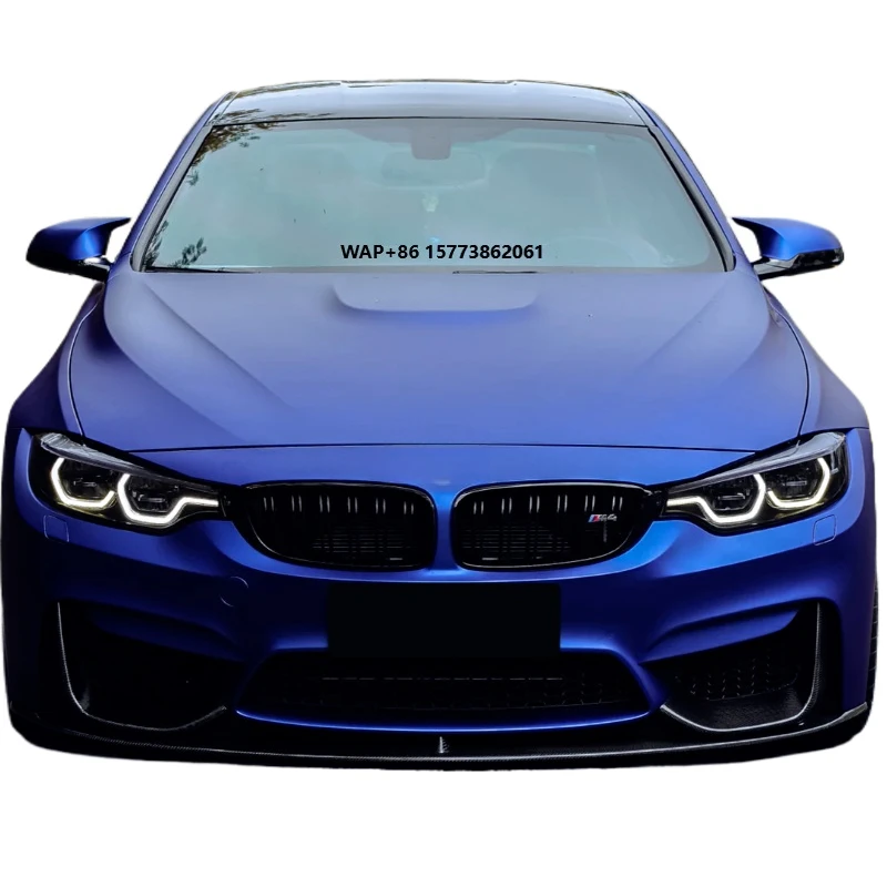 

Матовая атласная хромированная синяя виниловая пленка для изменения цвета автомобиля, воздушные наклейки для автомобиля, ПЭТ