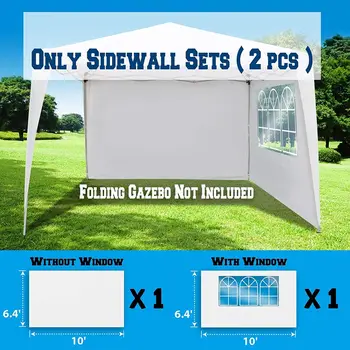 戶外遮陽篷側牆,防水PE材質,2件裝,適用於10x10、10x20涼亭,防紫外線,可拆卸,附魔鬼氈。 8 最佳銷售 戶外遮陽篷 - №4