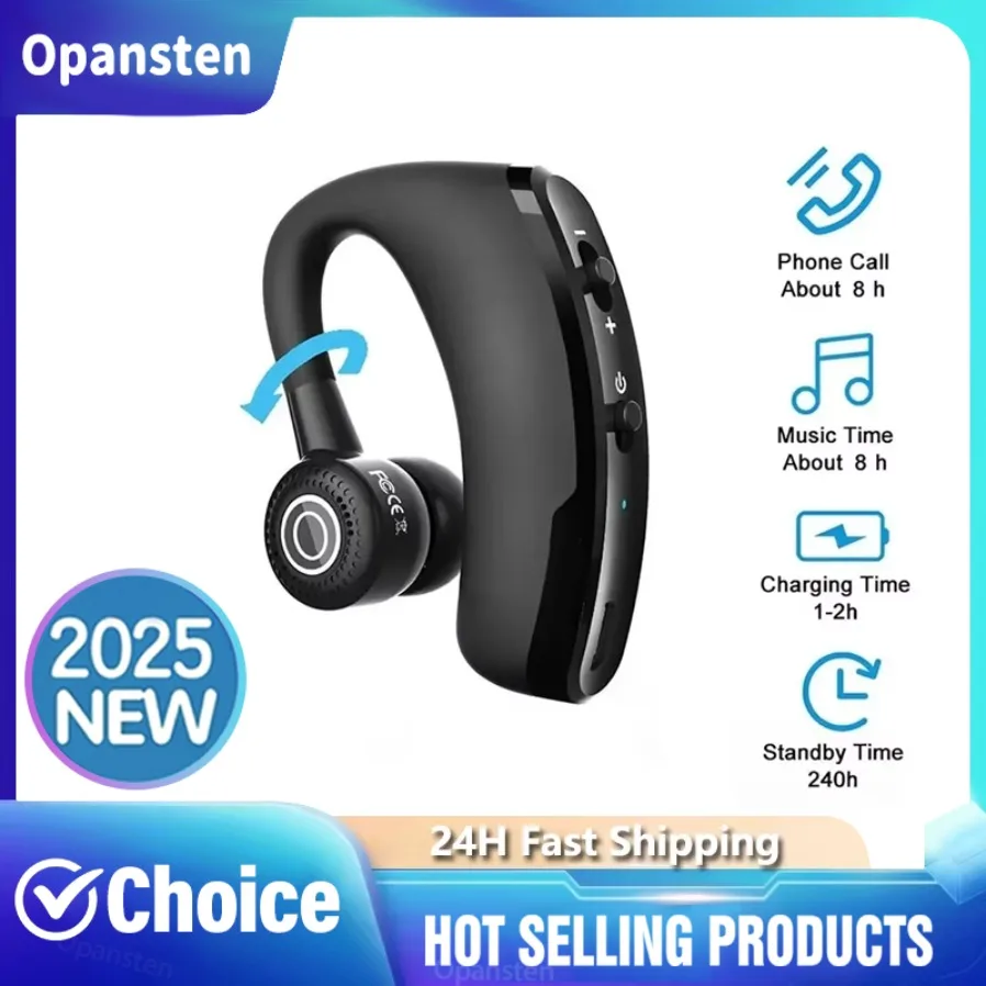 2025 V9 Bluetooth-compatible Headset Wireless Hands-free Noise Control Stereo Music Earphone With Microphone Drop Shipping