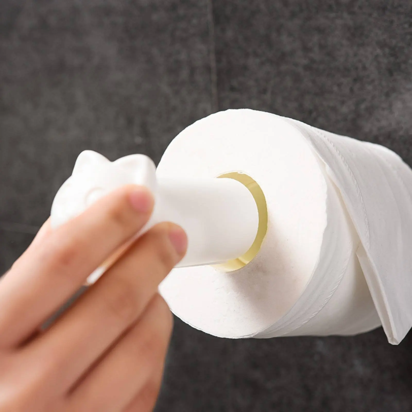 猫用トイレットペーパーホルダー-剥がして貼るだけの取り付け式-格納式猫用ティッシュホルダー-漫画風猫型ペーパータオルディスペンサー