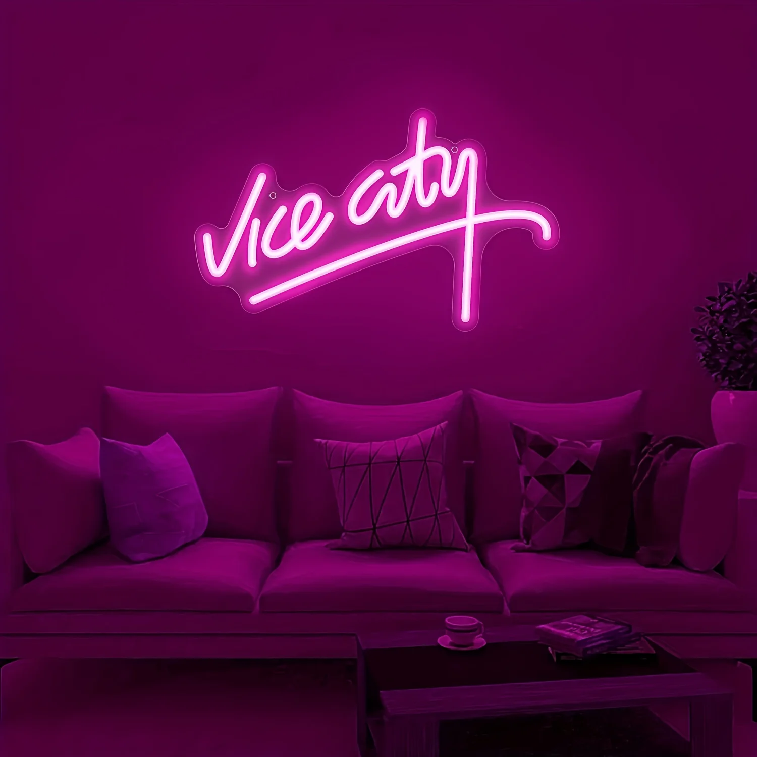 نائب مدينة النيون رسائل مكتوبة بخط اليد لديكور الحائط USB LED ضوء النيون تسجيل لغرفة النوم رجل الكهف لعبة غرفة ديكور #3