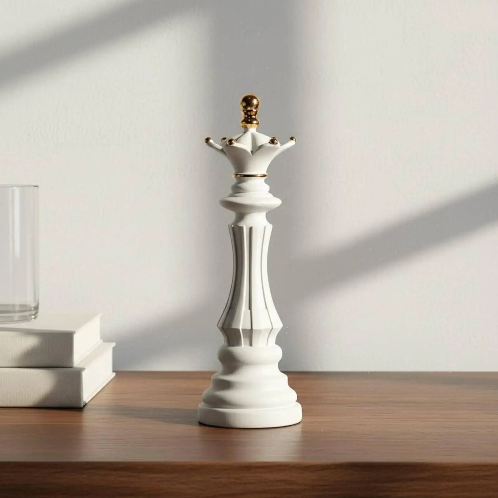 Decorative Resin Chess Figurine Gilded Detailing Object Interior Decoration for Elegant Room and Office