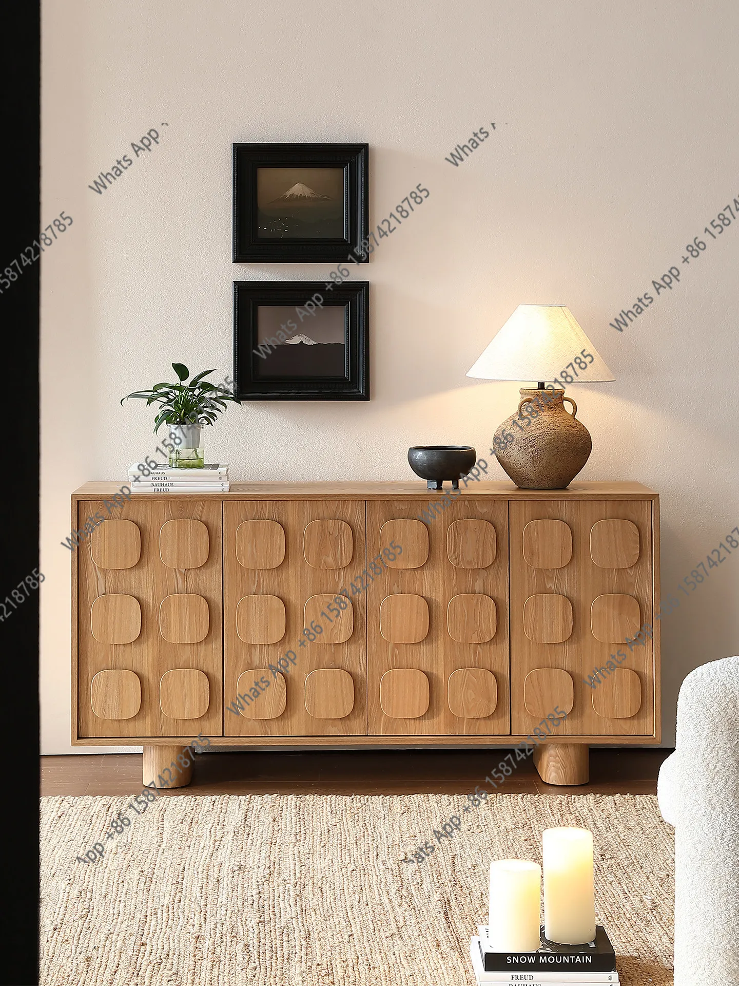

Chocolate sideboard silent wind log vintage locker cabinet wall integrated storage