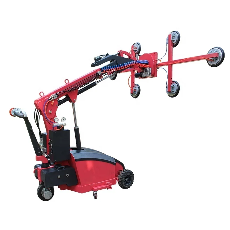 Single Hand Mobile Eco Friendly Glass Loading Machine with Engine Motor Pump Gear Elevador Vidrio