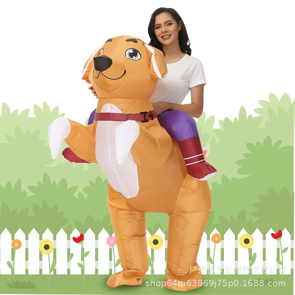 

Inflatable Costume Dog Halloween Cosplay Animal Air Blow Up Suit Adult Women Men Festival Mascot Party Outfit Atmosphere Props