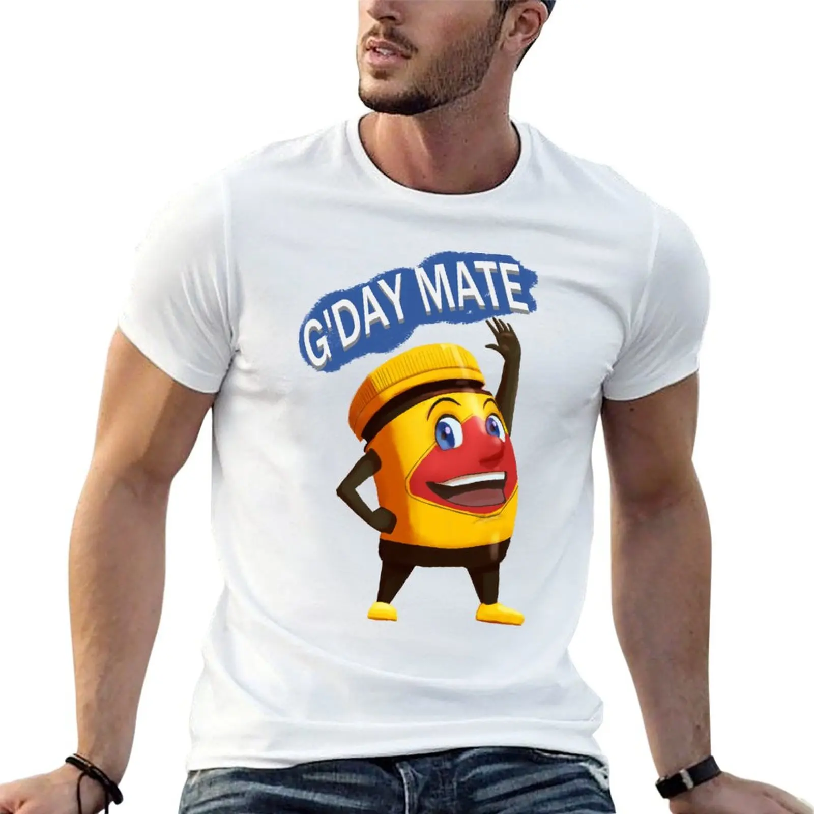Australian Vegemite Happy Cartoon T-Shirt Halloween Casual T-Shirt