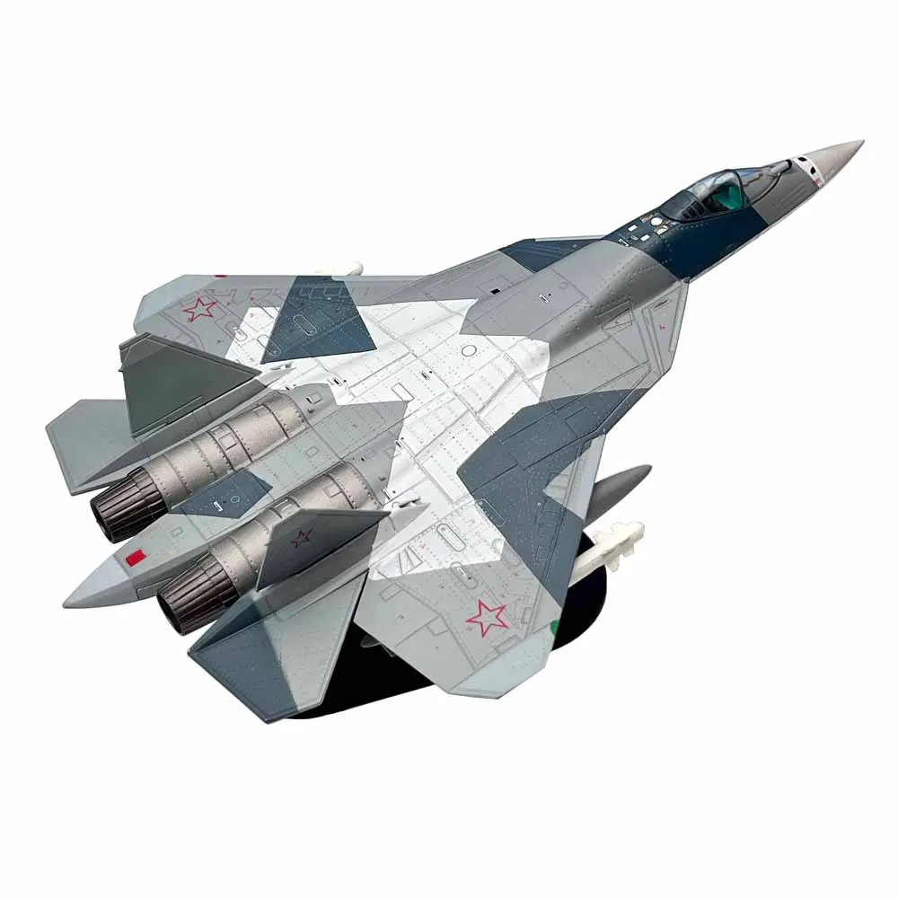 1/100 Scale Russian SU57 Sukhoi SU-57 Fighter Jet Airplane Metal Military Plane Toy Model Collection Gift Ornament