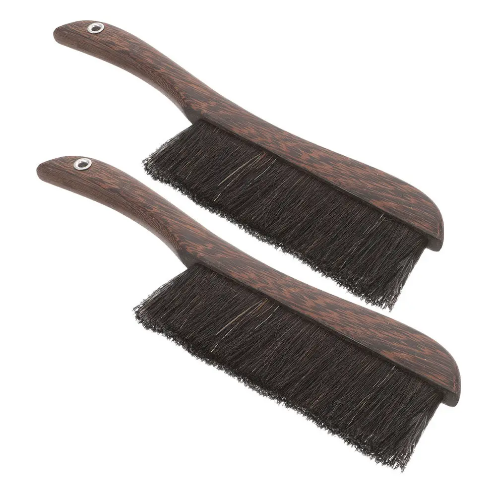 

2Pcs Wooden Horsehair Brush Soft Bristles Mini Hand Broom for Cleaning Musical Instruments Furniture Household Dust Removal