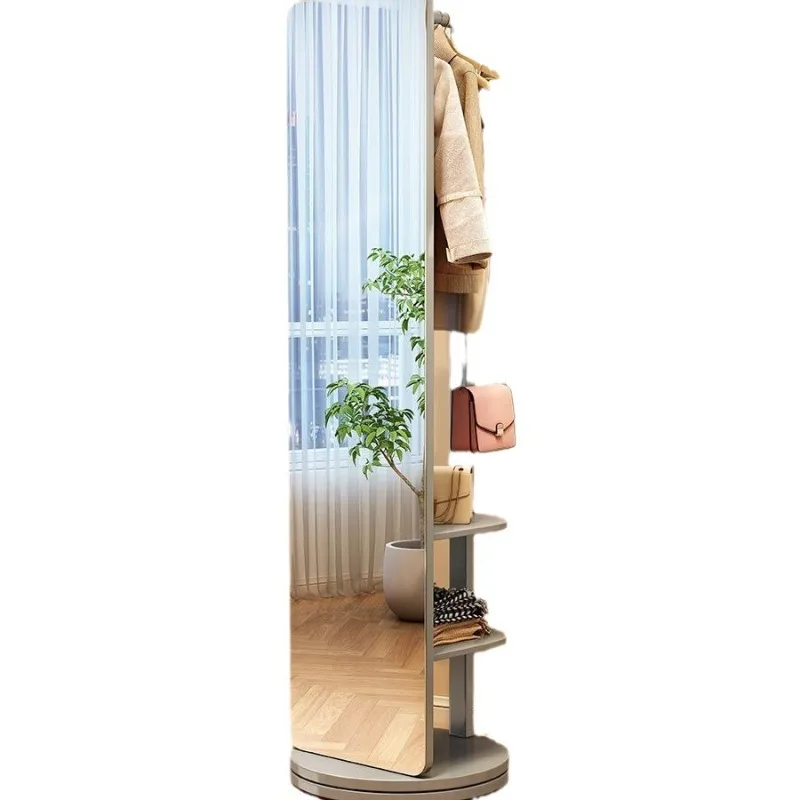 

Full-length mirror Floor-to-ceiling rotating full-length mirror Multifunctional full-length mirror Solid wood coat rack