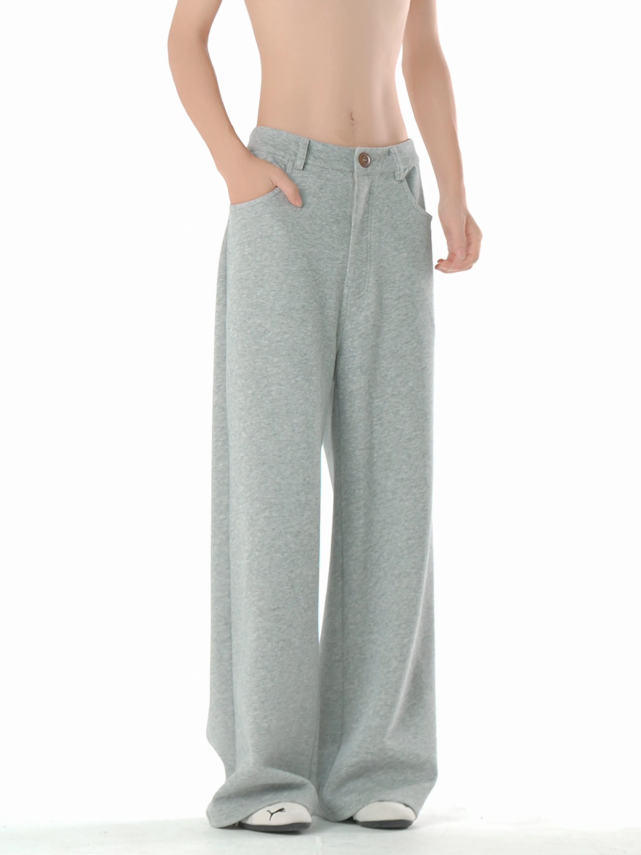 

ey Casual Loose Sweatpants Men's Autumn Commute Lazy Drapey Pants Straight Leg Pants Youth Faion Cotton Polyester Blend