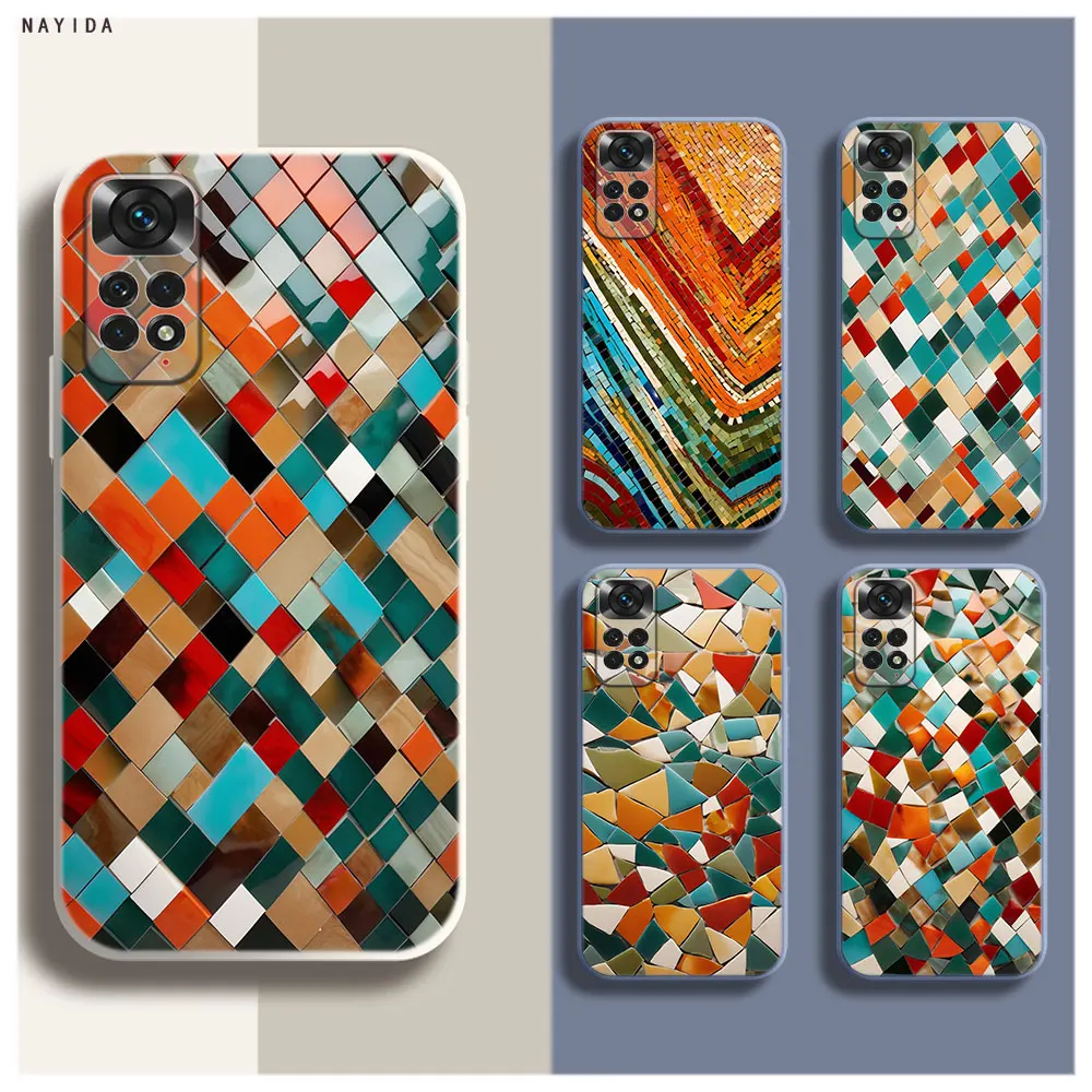 Soft Silicone Phone Case For Xiaomi Redmi Note 12 11 12S Pro Plus 12c 11a 4G 5G Original Cover mosaic