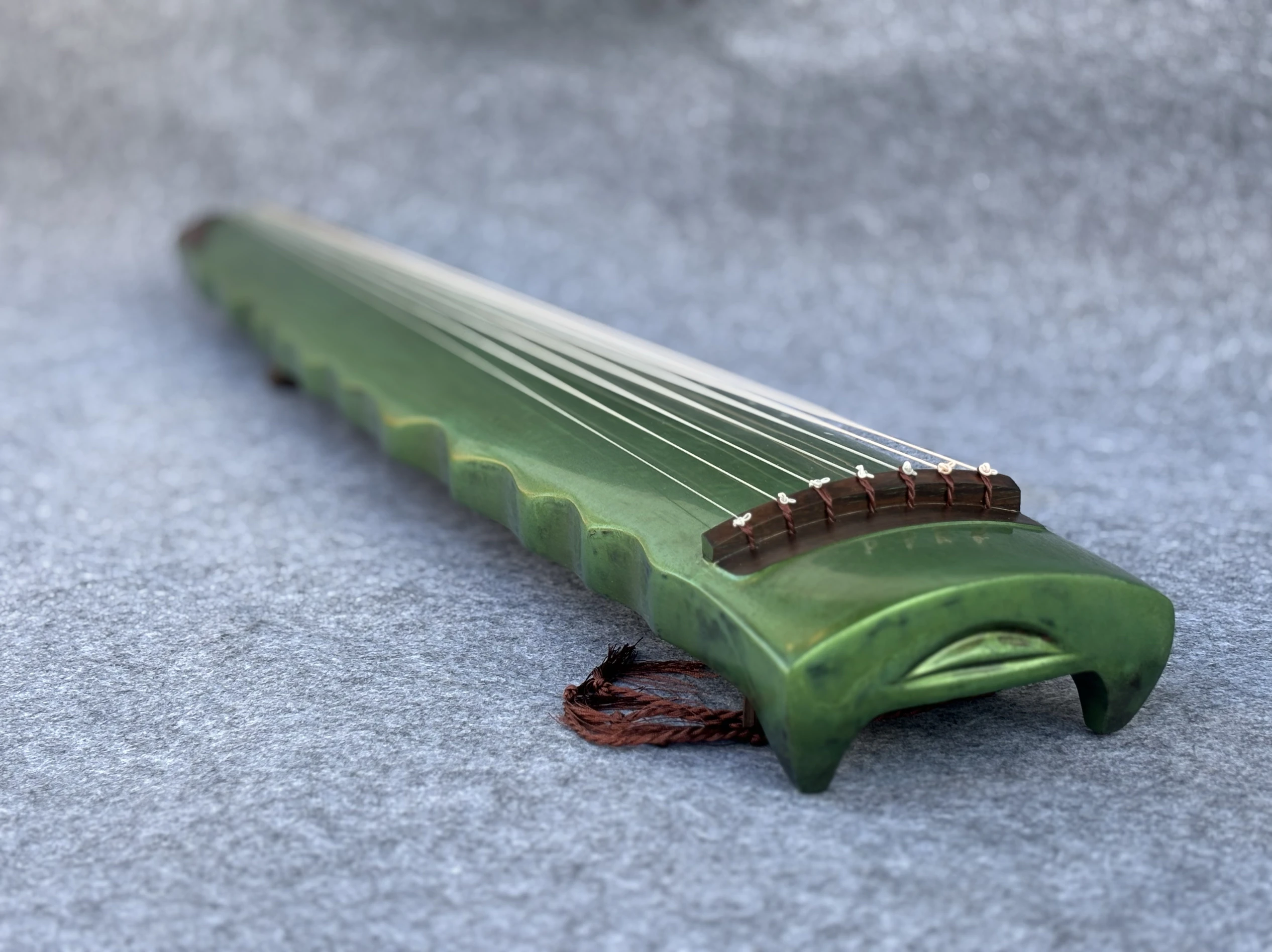 

Guqin Chaotic style blackish green manual Pure raw lacquer Chinese string instruments