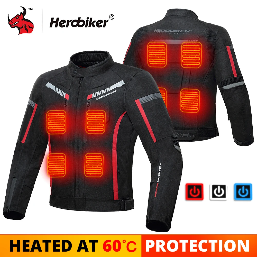 

Motorcycle Jacket for Men With Heated Lining Winter Warm USB Electric Heating System for All Weather Riding Waterproof Jacket