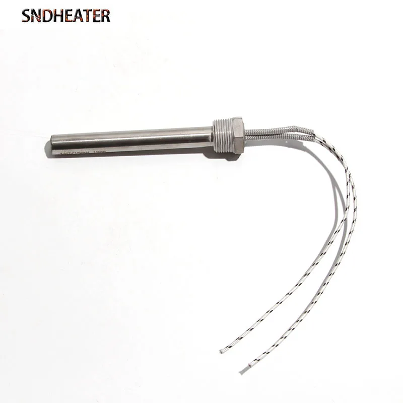 SNDHEATER 1pc 12V-48V Low Pressure DC heating Rod 150-600W DN25/32mm Threaded Single-head Electric Cartridge Heater 20x50-200mm