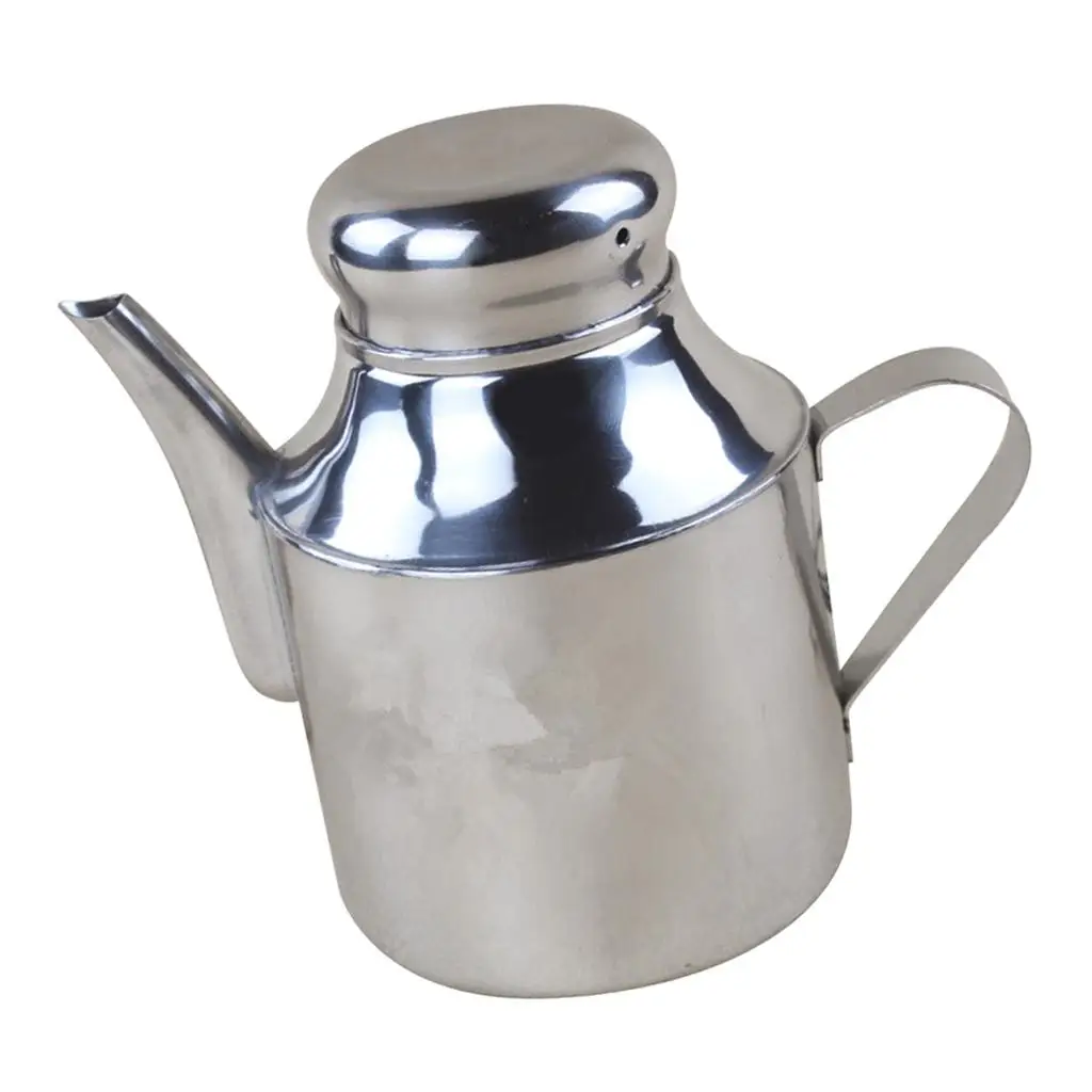 Large Opening Stainless Steel Oil Vinegar Cruet Easy Fill Drip Free Bottle for Restaurant Kitchen
